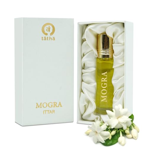 Image of Tatha Pure Mogra Attar| 100% Mogra Attar Original| Jasmine Roll-On Perfume for Women & Men Long Lasting With Calming Aroma| Natural Ingredients| Ideal Gift| | 10ML Pack| Mogra Perfume Without Alcohol