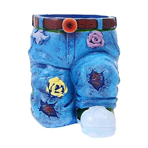 Flaroey Jeans Maceta Decorativa Maceta DecoracióN de Mesa Estatua Maceta Maceta PequeñA Maceta A