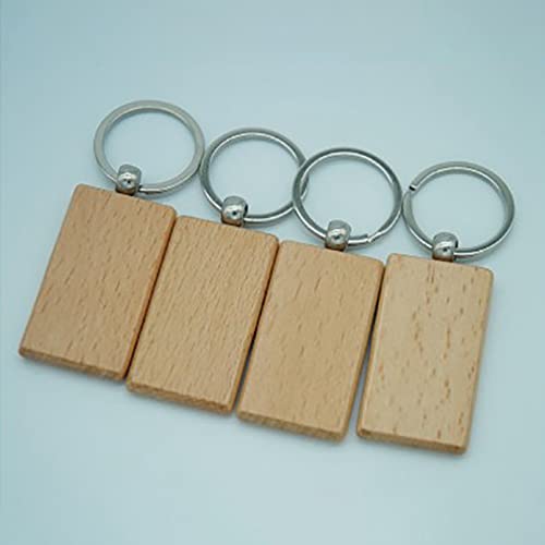 Myqqhbs 60 Pièces Rectangle Blanc Porte-CléS En Bois Bricolage Porte-CléS En Bois Porte-CléS Peuvent Graver Des Cadeaux de Bricolage – vue 5