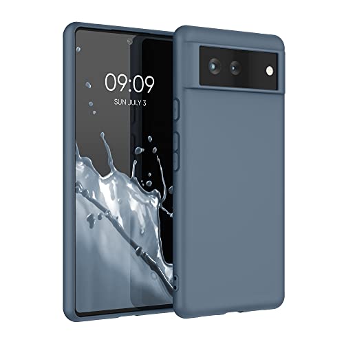 kwmobile Handyhülle für Google Pixel 6 Hülle - TPU Case - Kabelloses Laden - Schutzhülle Cover in Dunkler Schiefer