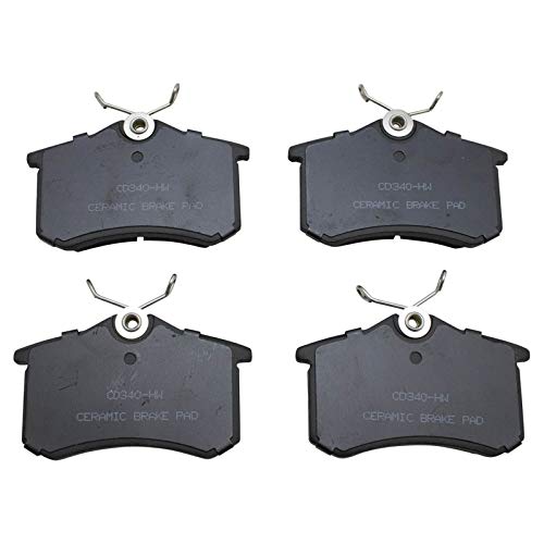 Image of TRQ Rear Brake Pad and Rotor Set Ceramic Vented Rotors Compatible with 2002 Audi A4