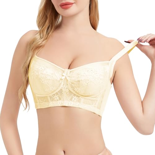 Mukoiber Sutiãs minimizadores para mulheres – Sutiã de renda plus size com meia cobertura, sutiã sex