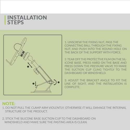 Image of Universal Car Mount - Strong Suction, Double Lock, 360 Rotation, Quick Release, Telescopic Arm, Windshield & Dashboard Compatible for All Mobile Phones. (MXK-655)