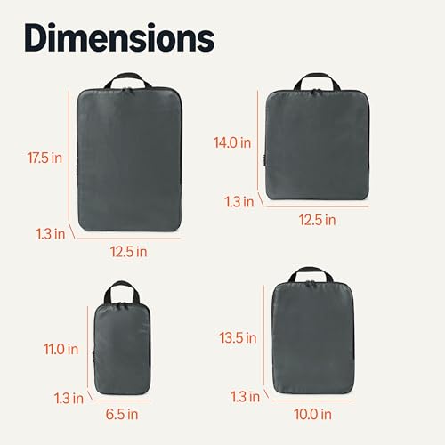 Amazon Essentials Ultralight Compression Packing Cubes Packing Organizer Grey check 4 pack Grey image 5