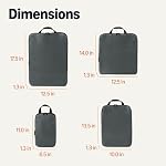 Amazon Essentials Ultralight Compression Packing Cubes, Recycled Fabric, 2 Zippers, 4-Pack, Grey, for Suitcases or Backpacks - Image 4