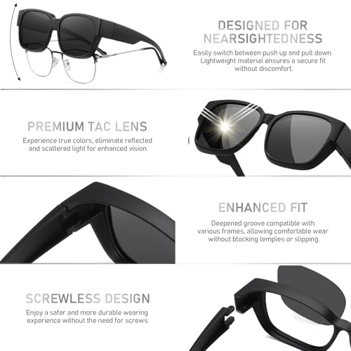 Image of HAOLOTA Polarized Sunglasses Over Glasses Women Wrap-Around Glasses Small Shapes Driving Fishing UV400 Protection
