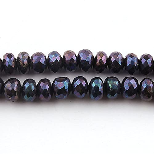 Spinel noir perles rondelles de qualité supérieure avec facettes briolettes et reflets bleus