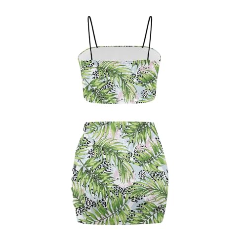 Image of 2025 Sexy Spaghetti Strap Crop Tops and Bodycon Skirt Casual 2 Piece Set S-4XL