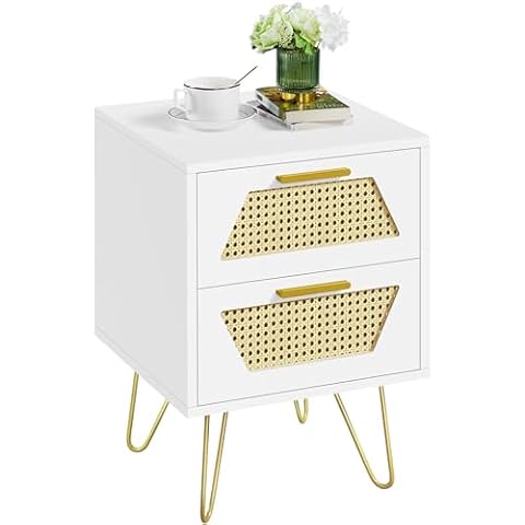 Yaheetech Rattan Bedside Table with Drawers Cover