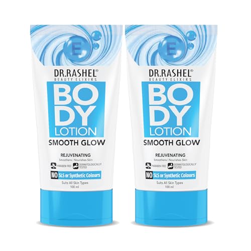 Image of Dr. Rashel Smooth Glow Body Lotion | With Aloe Vera, Oatmeal & Shea Butter | Deep Hydration & Rejuvenation | Paraben-Free, No SLS | For Soft, Glowing & Nourished Skin |Pack of 2 (100 ml Each)