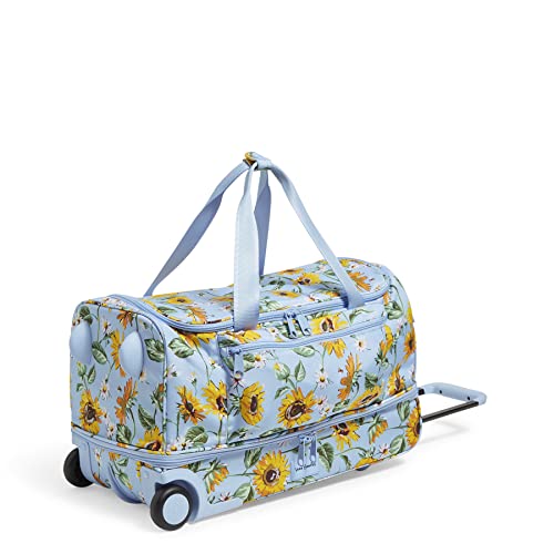 Vera Bradley Women's Recycled Lighten Up Reactive Foldable Rolling Duffle Luggage, Sunflower Sky, One Size #TOP1