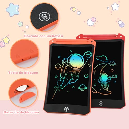 2 Piezas Tableta Escritura LCD Color, RaceGT 8.5'' Pizarra Magica Infantil, Tablet Escritura Niños, Tableta Gráfica lcd, juguete infantil para niñas 2 3 4 5 6 años - imagen 2