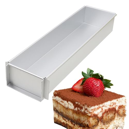 Molde Rectangular para Tartas, Molde para Pasteles Rectangular, Anillo De Mousse De Aluminio, Anillos De Tiramisú Antiadherente, Molde para Pasteles, Tartas, Pizzas, Mousse, Tiramisú