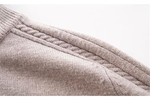 Men's Solid Color Long Sleeve Wool Sweater Men Business Casual Warm Pullover Top Black L4