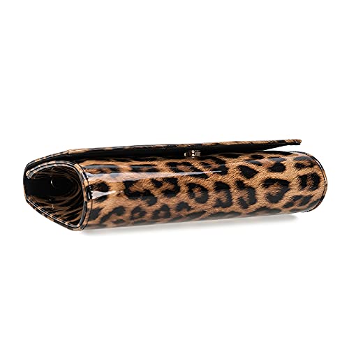 Charming Tailor Patent Leather Flap Clutch Classic Elegant Evening Bag Chic Dress Purse (Leopard) #TOP4