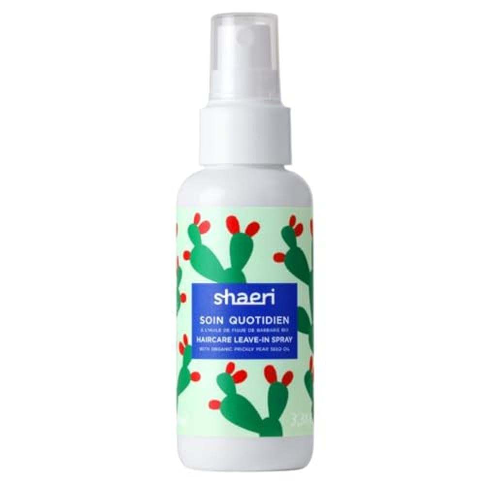 Shaeri – Soin Quotidien Spray Sans Rinçage – Hydratant, Démêlant, Thermo-Protecteur & Anti-Frizz – Idéal Cheveux Secs – Figue de Barbarie, Jojoba & Amande Douce – 100 ml