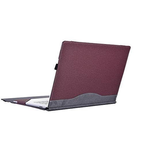 Honeycase Case Cover For Microsoft Surface Laptop 5/4/3/2/1 15 Inch Computer (Not Fit Surface 4 Studio & Surface Book)，Pu Leather Protective Hard Shell Case,Red #TOP2