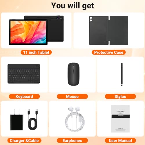 Image of Tablet,11 inch Android16 Tablet with Keyboard,36GB+128GB,1TB TF Expansion