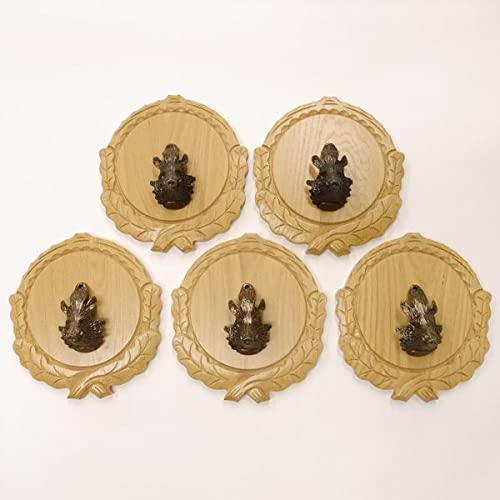 GTK Oferta 5 placas de cuña talladas de roble claro AF 16 cm con 5 cabezas de cuñas, portada grande, tabla de cuñas, cartel para trofeos