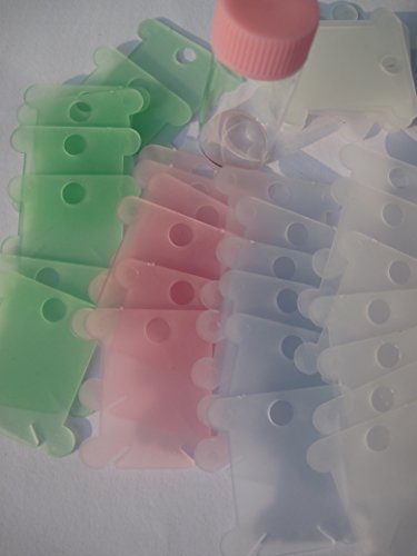 50 Pcs Cross Stich Thread Organiser And 1 Needle Bottle,Plastic Floss Bobbins 40X37Mm ，Bottle 5.5Cmx2.5X2.5Cm #TOP1