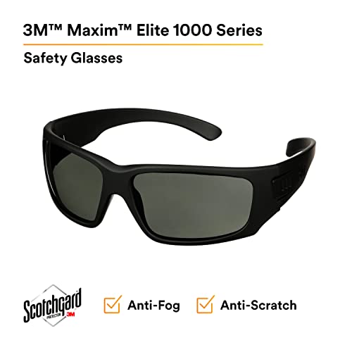 Image of Maxim 3M Elite 1000 Series, MXE1002SGAF-BLK, Black Frame, Scotchgard Anti-Fog Coating, Gray AF-AS Lens