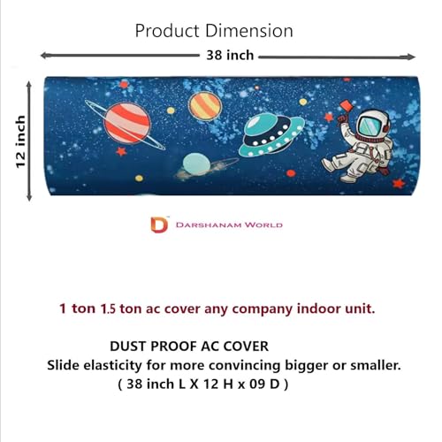 Image of DARSHANAM WORLD Beatiful Designer Ac Cover / / Cutest Printed Air Conditioning Dust Cover For Indoor & All Type AC Split Covers / / Colorfull Folding Designer Ac Cover (Star Night Light 1.5 Ton)