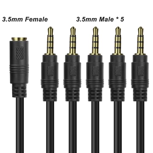 Cable divisor 3.5mm MEIRIYFA 1 hembra a 5 macho 50 cm miniatura 5