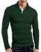 KUYIGO Men's Long Sleeve Polo Shirt Golf Summer Classic Slim Fit St Patrick's Day Shirts XX-Large Hunter Green
