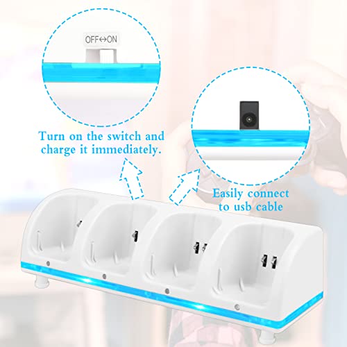 Kulannder Wii Remote Charging Station, 4-In-1 Controller Charger Station With 4 Wii Rechargeable Battery Pack & Usb Cable For Wii/Wii U Controller Remote  thumb #3