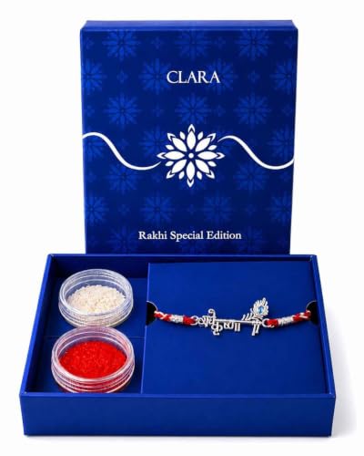 Image of Clara 925 Sterling Silver Rakhi with Roli Chawal for Bhai | Gift for Brother on Rakshabandhan | Men & Boy Bracelet