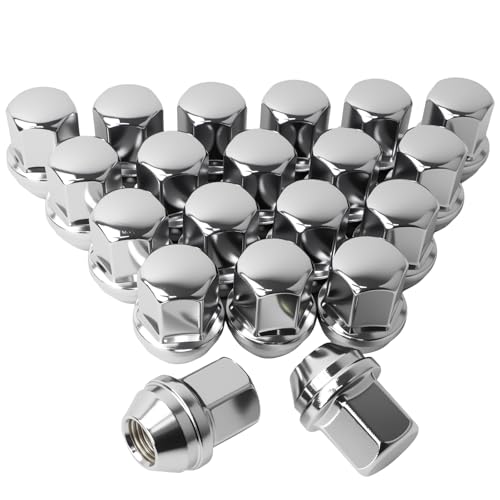 Image of M14x1.5 OEM Lug Nuts,Large Acorn Seat Wheel Lug Nuts,Hex 22mm(7 /8')' Height 1.5'' Conical Cone Bulge Seat(20Pcs,Chrome)
