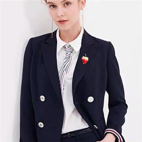 Image of WCRAZYE Red Strawberry Brooch Pin for Women Girls Cute Enamel Fruit Brooches Badges for Clothing Backpacks Bag Fashion Brooches Plant Lapel Pin Accessories Jewelry Gift
