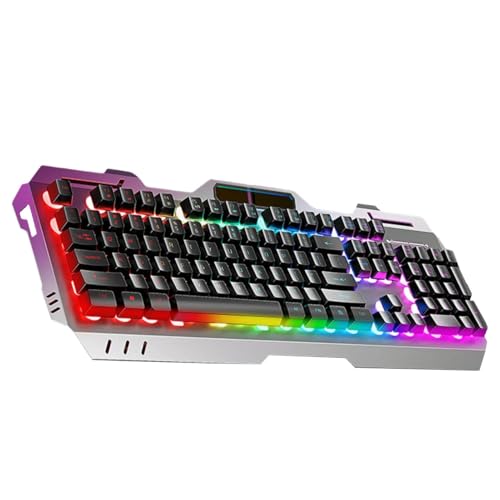 Clavier de jeu mécanique – Clavier 104 touches avec rétroéclairage, réponse rapide | Haute sensibilité, clavier lumineux pour la maison, les voyages,...