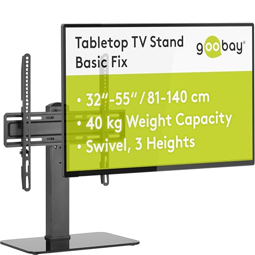 Goobay 58524 Support TV pivotant pour TV et moniteurs Entre 32 et 55 (81-140 cm) pour TV Plate et incurvé jusqu'à 40 kg