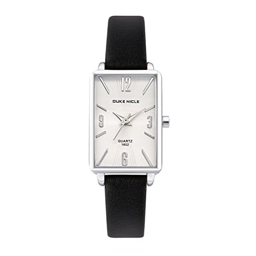 Womens Fashion Watch,Ladies Silver Rectangular Case Luxury Elegant Dress Waterproof Quartz Casual Wrist Watches for Ladies with Genuine Leather Band (Black-1802)