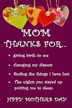 Mom, Thanks For Giving Birth To Me: The Best Gift For The Best Mom, 110  Page Lined Journal Custom Design Lined Notebook | Gift For Mom, Mama, Mum,  ... To Collect Memories,