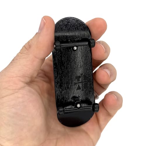 Image of Teak Tuning 34mm Prodigy Prolific Complete Fingerboard - All Blacks | 34mm x 97mm Handmade Wood Veneer Deck | Upgraded O-Ring Tuning | 100D Polyurethane Wheels | Steel Locknuts