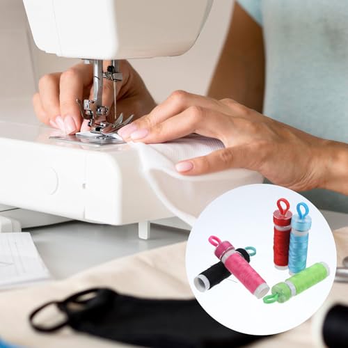 Image of 100 Pcs Bobbin Holder Clips for Bobbin Thread, Bobbins Thread Holder Sewing Supplies for Spools in Vibrant Colors, Bobbins Organizer for Seamstresses, Quilters and Craft Enthusiasts