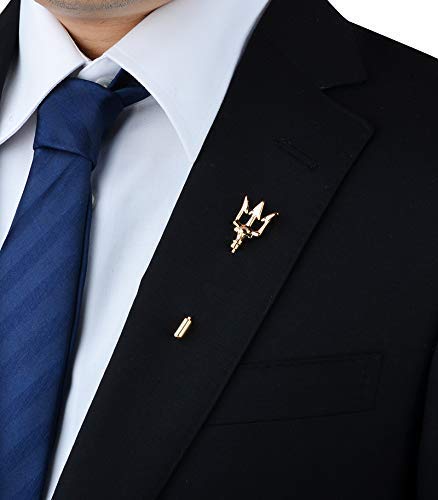 Image of Vintage Alloy Trident Cravat Pin Brooch Pin Lapel Collar Pin Business Shirt Suit Stick Pins
