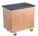 NPS MSC Series Wood Mobile Science Cabinet with HPL Top in Black/Light Oak