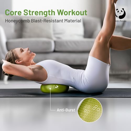 Image of Slim Panda 9 Inch Pilates Ball - Anti-Burst Mini Yoga Ball with Needle Valve Pump - Small Exercise Core Ball for Barre, Stability & Physical Therapy
