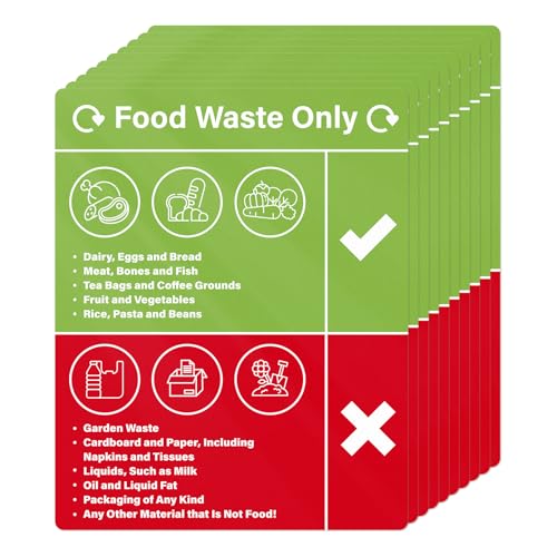 Panneaux Food Waste Only de signalisation durables en lot de 10 pour bacs à compost