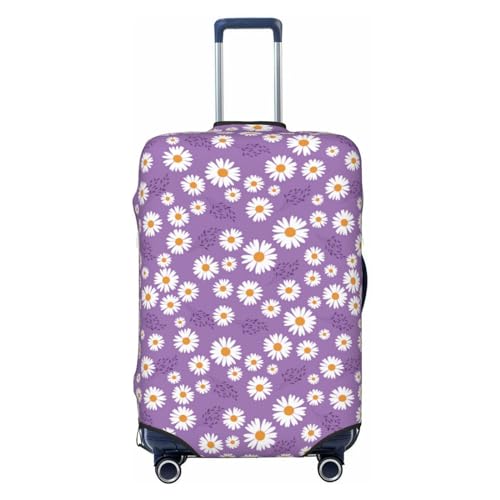 Travel Luggage Cover Protector - Daisies Flowers Petal Purple Anti-Scratch Suitcase Covers Fits 18-32 Inch Luggage