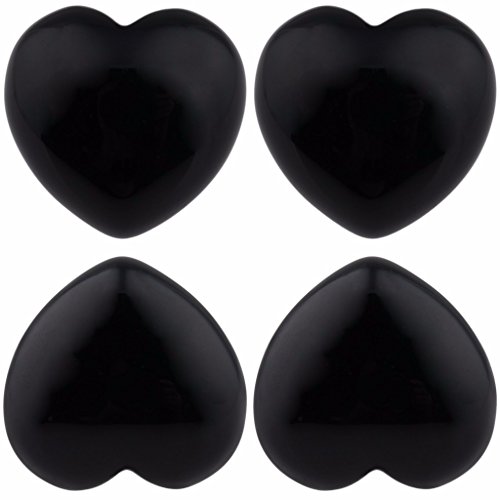 rockcloud Healing Crystal Natural Rose Quartz Heart Love Carved Palm Worry Stone Chakra Reiki Balancing Black RCZ0004026