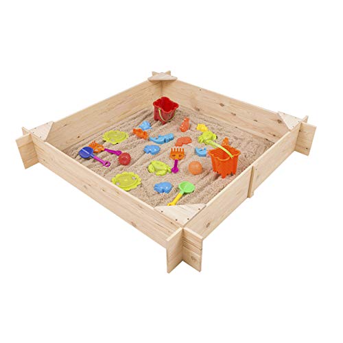 Outdoor Toys- Arenero con 4 esquineros para descanso, 150x150x25 cm (KJ12103)