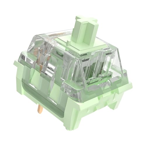 Image of ZhouWang Jasmine Green Switch,3 Pin Replacement Pre-Lubricated Dustproof Clicky Keyboards Switch,Suitable clickers for 3D Prints and MX Mechanical Keyboard(108Pcs)