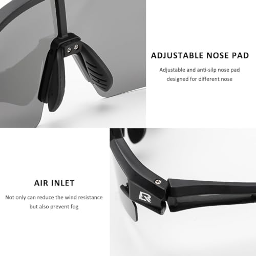 Image of ROCKBROS Polarized Sports Sunglasses Men Women - UV400 Protection Goggle with Myopia Frame for Running Cycling Driving