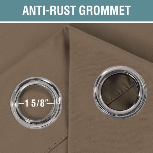 Image of H.VERSAILTEX Blackout Patio Curtains 100 x 90 Inches for Sliding Door Extral Wide Blackout Curtain Panels Thermal Insulated Room Divider - Grommet Top, 7.5' Tall by 8.3' Wide - Macchiato
