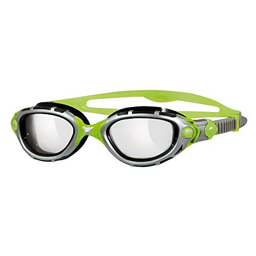 Zoggs Predator Flex Reactor Titanium Gafas de Natación, Hombre, Negro/Verde, Talla Única