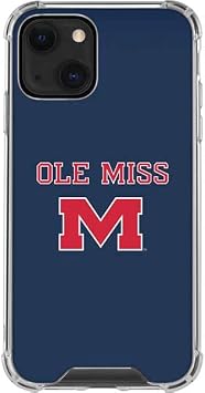 Skinit Clear Phone Case Compatible with iPhone 14 Plus - Officially Licensed University of Mississippi Ole Miss Blue Design